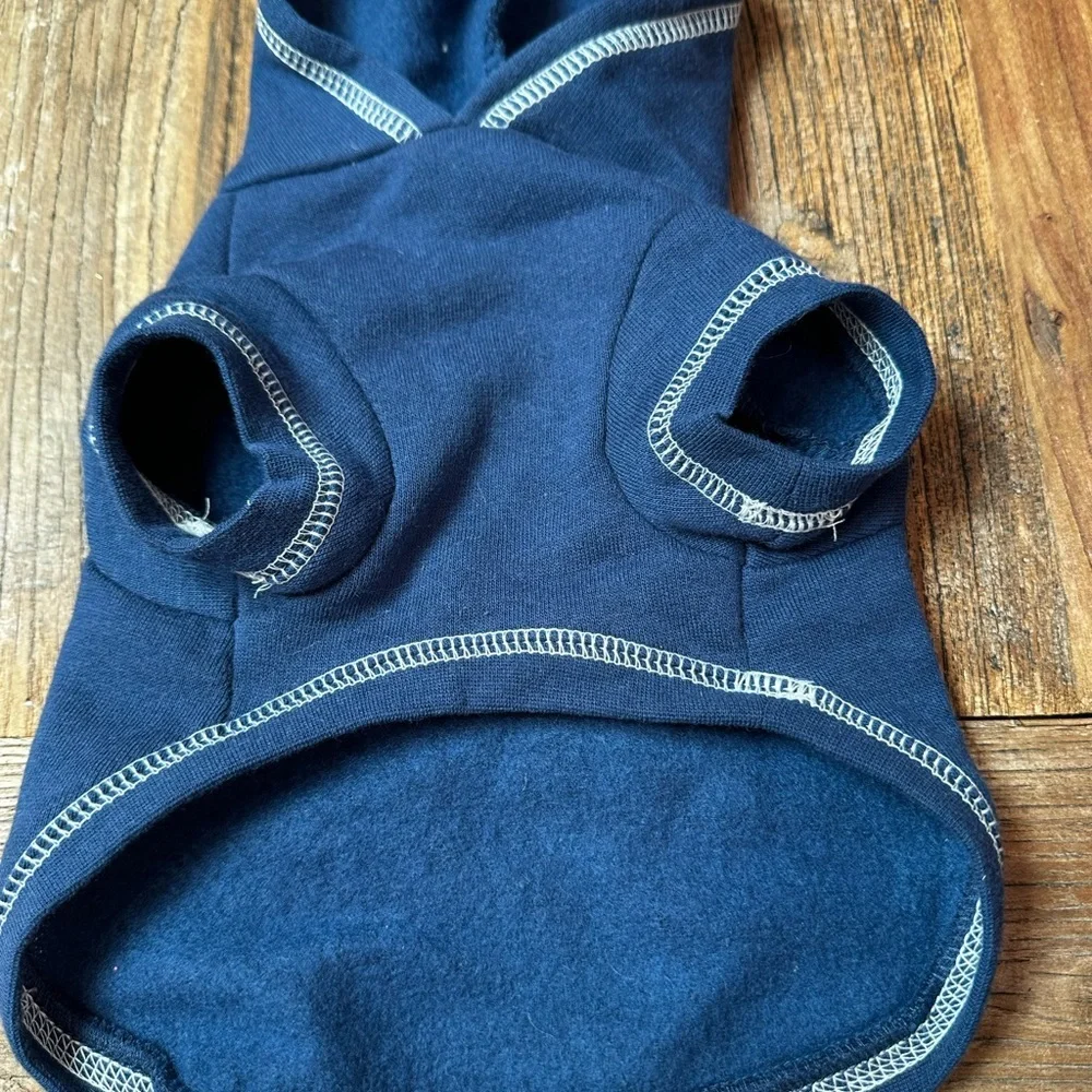 Blue Dog Hoodie with White Trim
